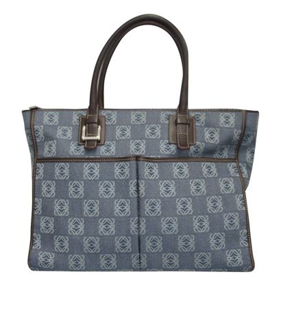 Pockets Tote Denim Anagrama, vista frontal