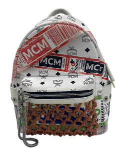 Mochila, Logo, Piel,Blanco, 3