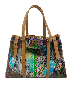 Venice Tote con Pochette,Plástico/Piel,Beige/Multicolor,4