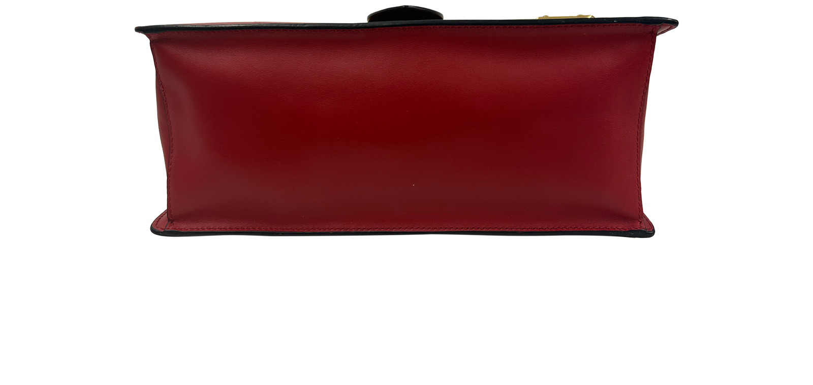 Prada Bauletto Bag, 790&euro;, Bolso, Negro/Rojo, Animal - Piel, Vista superior