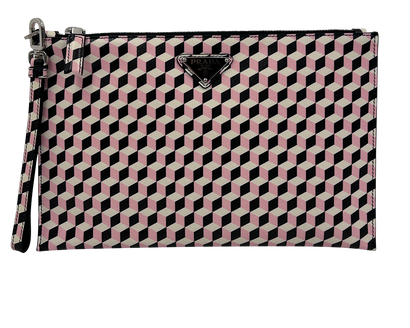 Clutch, 320&euro;, Bolso, Blanco/Negro/Rosa, Animal - Piel, Vista frontal