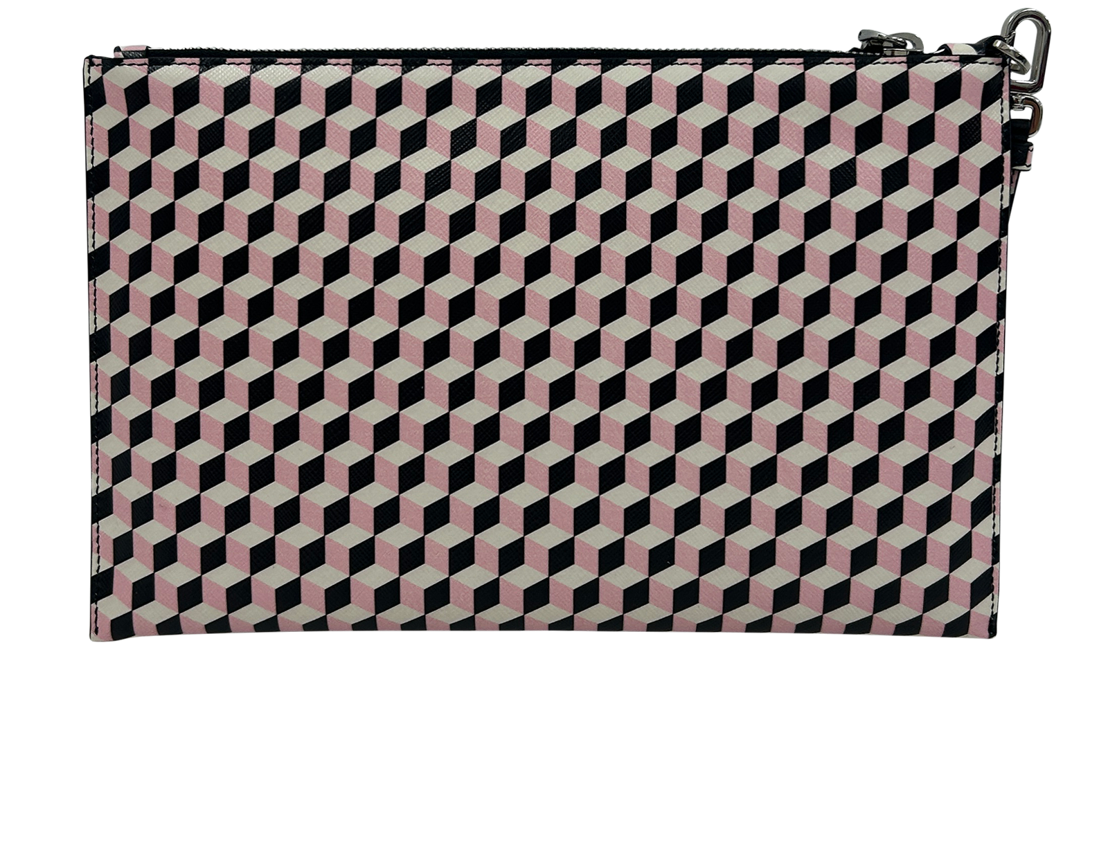 Clutch, 320&euro;, Bolso, Blanco/Negro/Rosa, Animal - Piel, Vista trasera