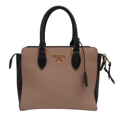 Bolso Saffiano. Rosa/Negro, vista frontal