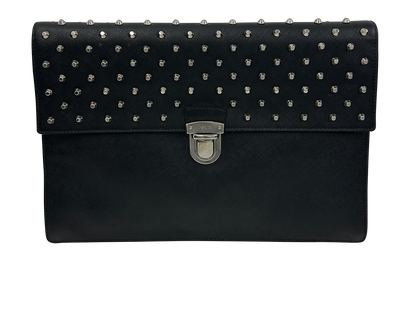 Clutch Studs, 310&euro;, Bolso, Negro, Animal - Piel, Vista frontal