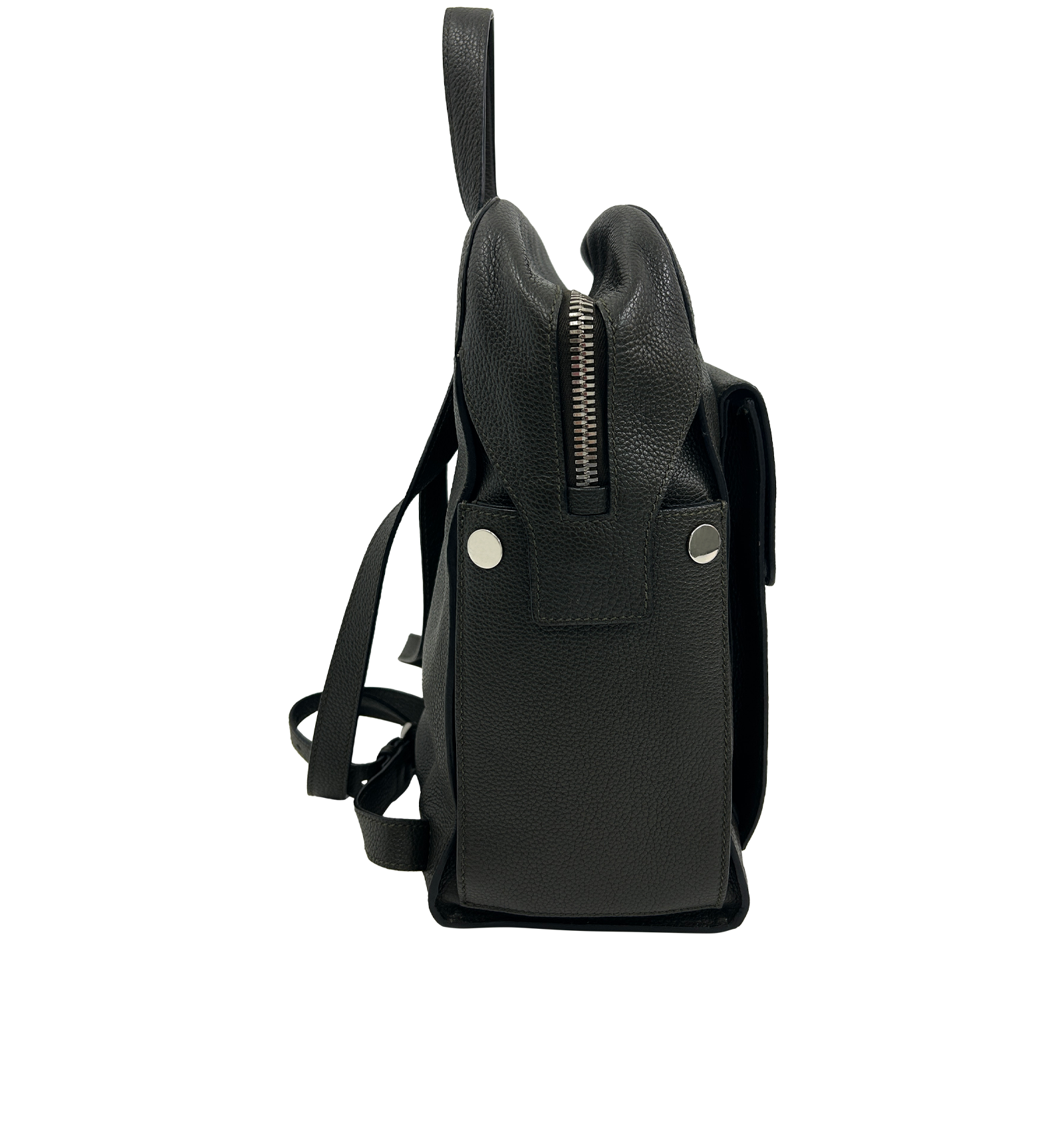 Logo Plaque Mochila Tote, 510&euro;, Bolso, Verde, Animal - Piel, Vista lateral