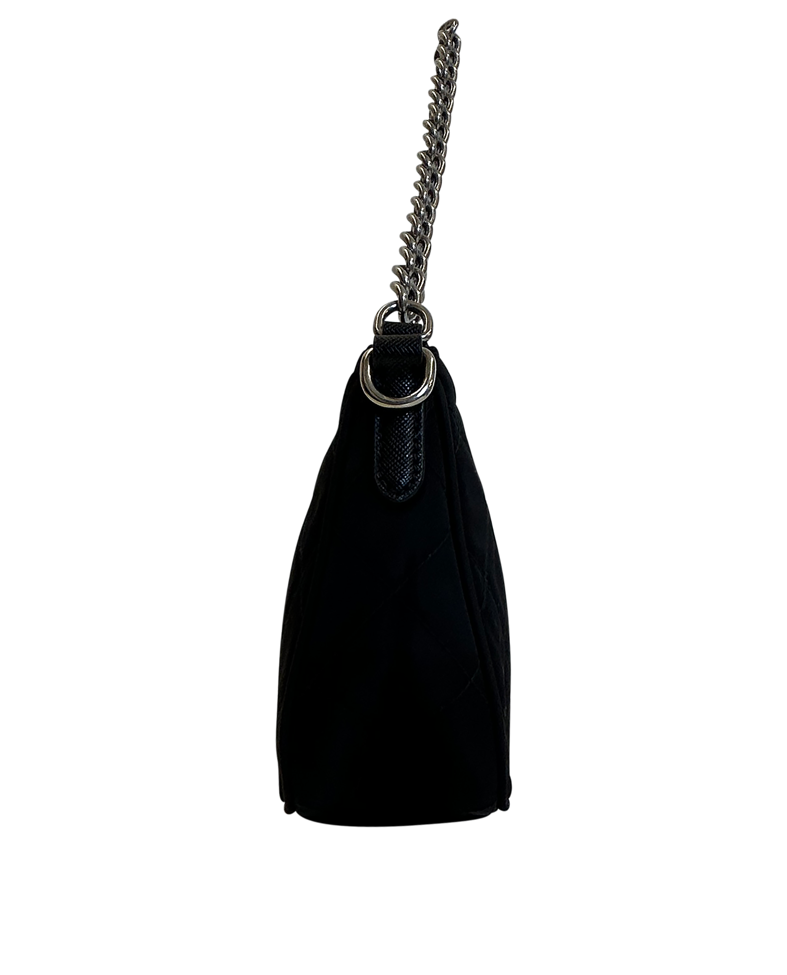 Quilted Nylon Chain Shoulder, 390&euro;, Bolso, Negro, Polímero - Nylon, Vista lateral