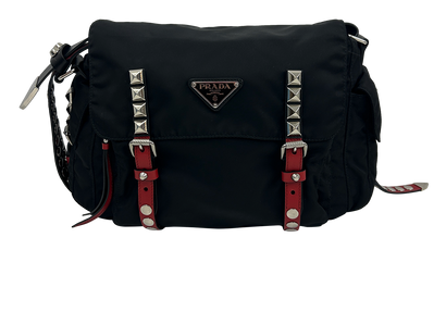 Crossbody Elektra, 740&euro;, Bolso, Negro/Rojo, Animal - Piel/Tejido - General, Vista frontal