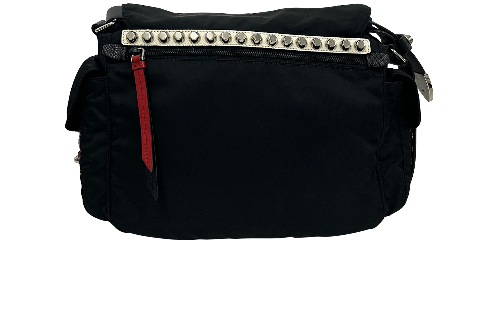 Crossbody Elektra, 740&euro;, Bolso, Negro/Rojo, Animal - Piel/Tejido - General, Vista trasera