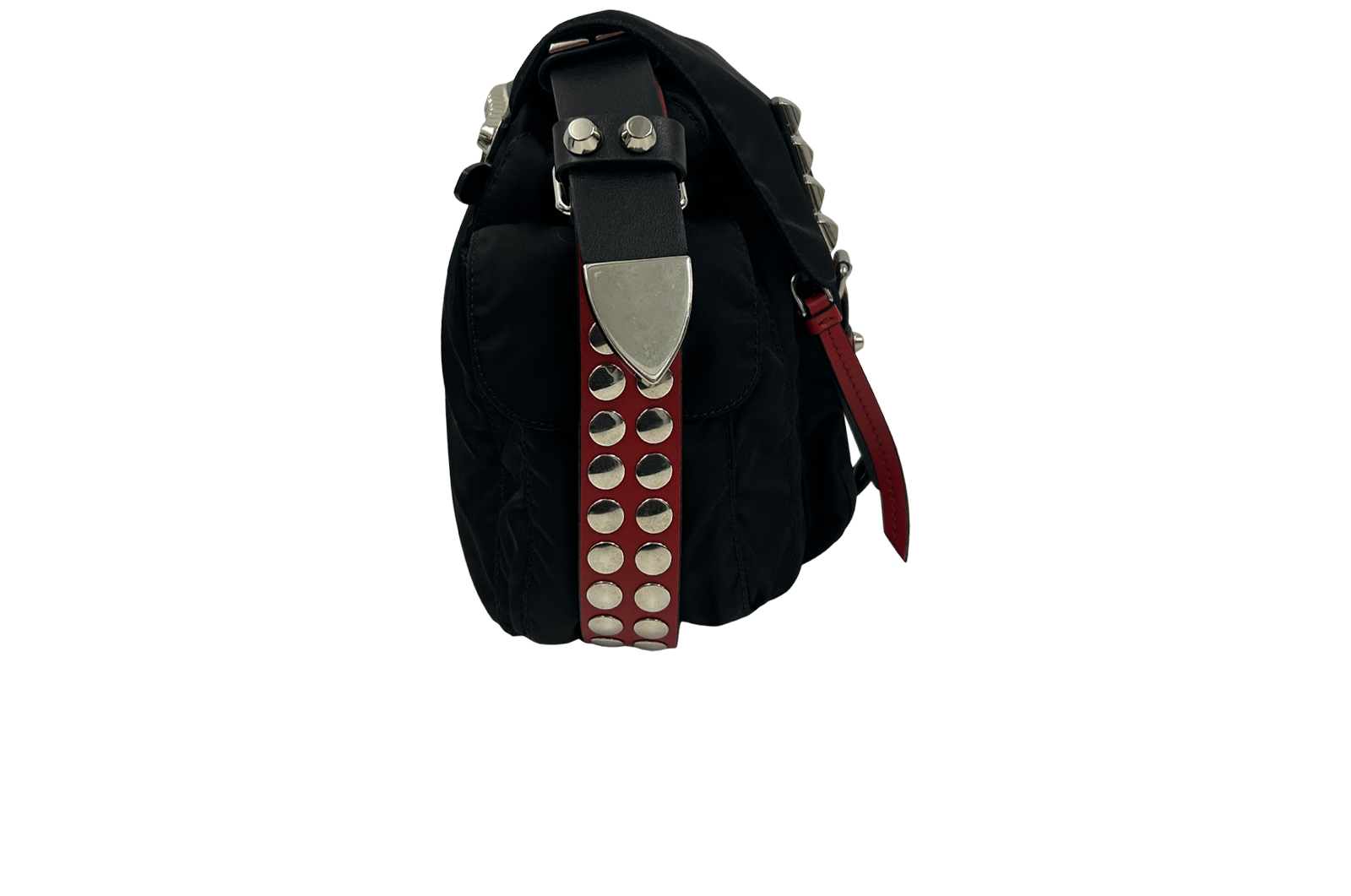 Crossbody Elektra, 740&euro;, Bolso, Negro/Rojo, Animal - Piel/Tejido - General, Vista lateral