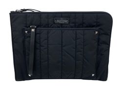 Clutch Acolchado, Nylon, Negro, 4