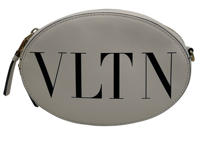 Camera Bag Logo Rockstud, 490&euro;, Bolso, Blanco, Animal - Piel, Vista frontal