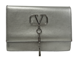 Crossbody V,Piel, Plata, 2*