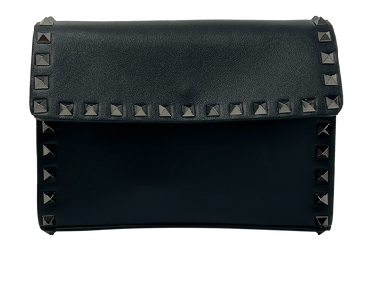 Rockstud Bandolera, 810&euro;, Bolso, Negro, Animal - Piel, Vista frontal