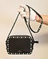 Bolso cruzado Rock Stud Rolling, 700&euro;, Negro, Animal - Piel, Vista frontal