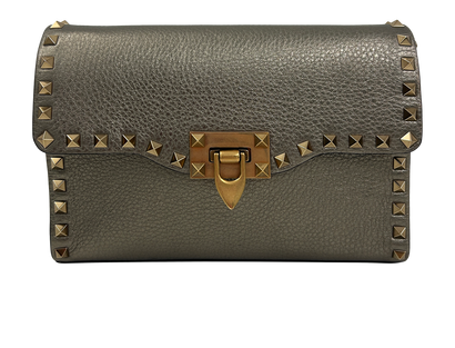 Rockstud Bandolera Small, 750€, Bolso, Bronce, Animal - Piel, Vista frontal