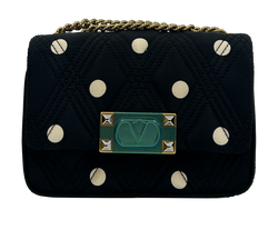 Quiltie 67 Crossbody,Lunares,Negro/Beige,DB,Crds,4*