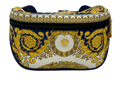 Riñonera Barocco, 390&euro;, Bolso, Amarillo/Azul/Blanco, Animal - Piel, Vista frontal