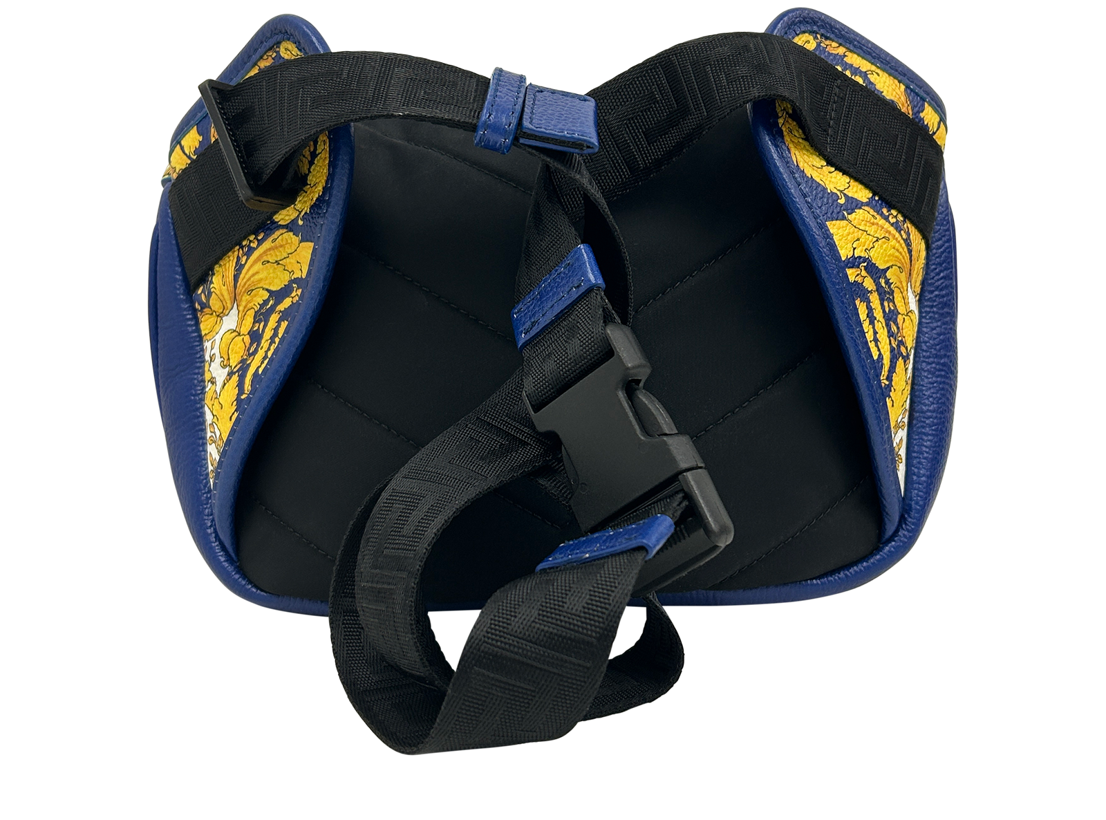 Riñonera Barocco, 390&euro;, Bolso, Amarillo/Azul/Blanco, Animal - Piel, Vista trasera