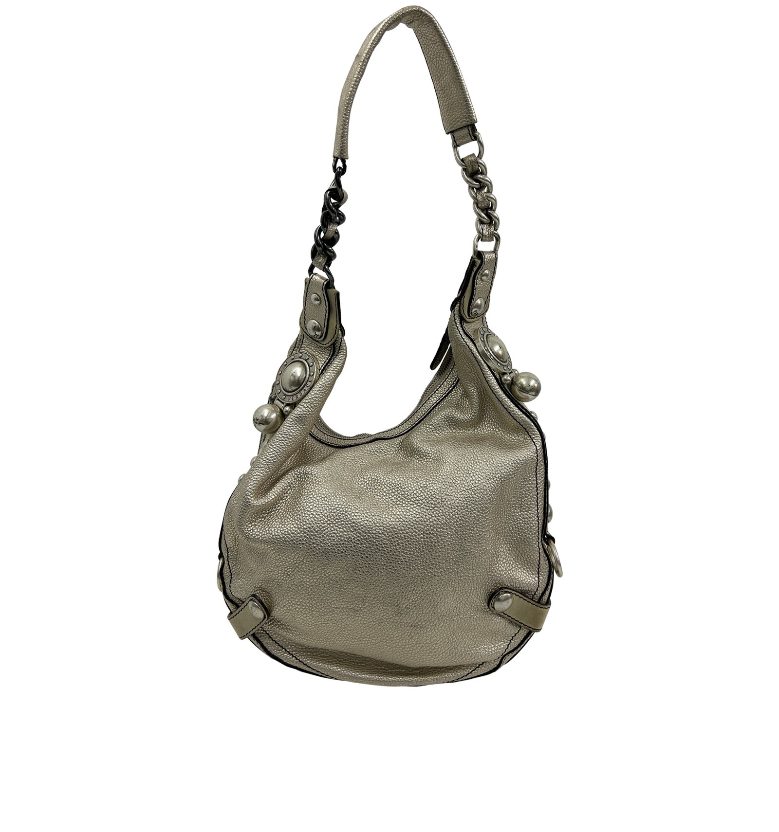 Hobo Metallic Large, 210&euro;, Bolso, Beige, Animal - Piel, Vista trasera