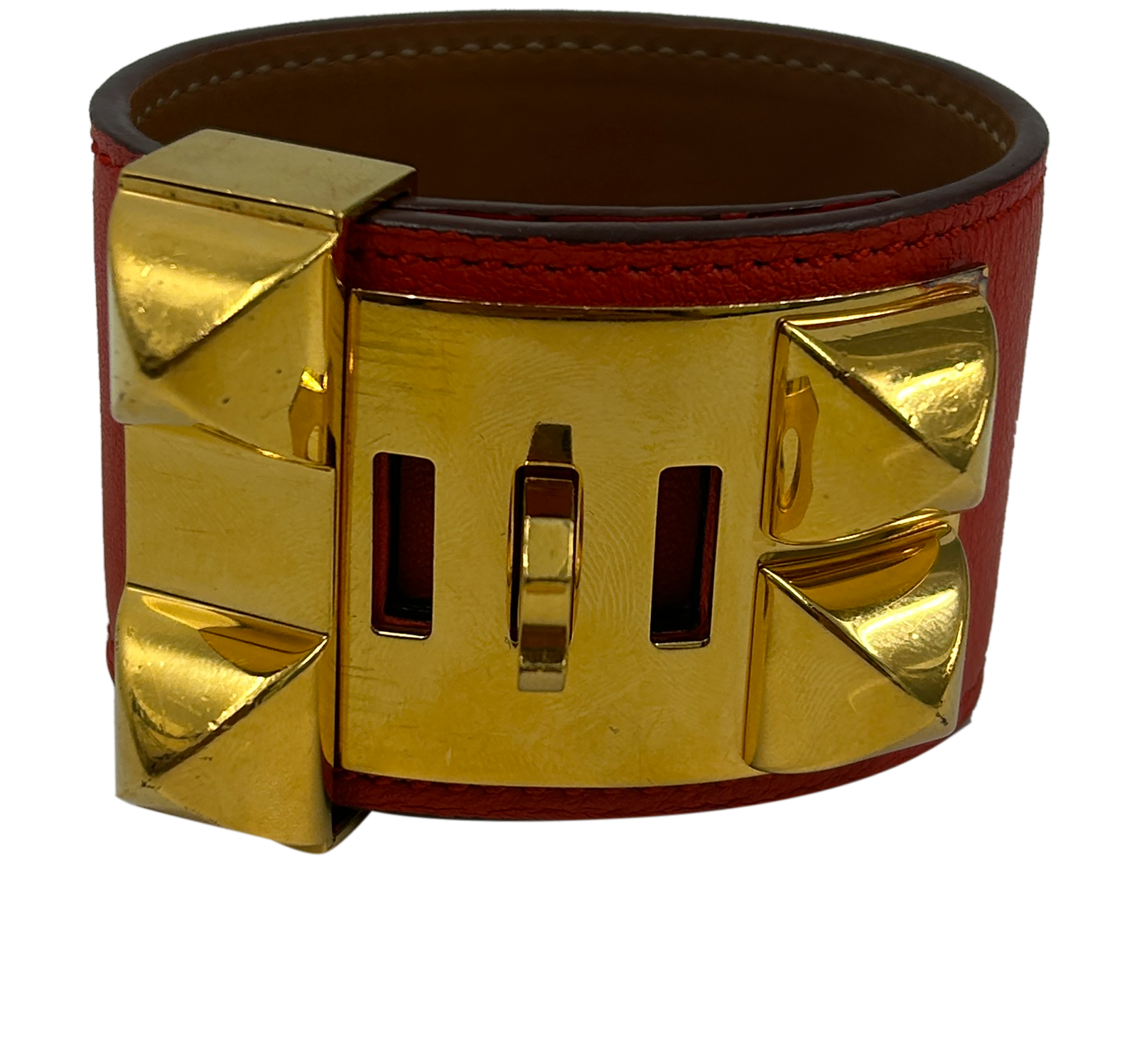 Hermes Brazalete, 420&euro;, Accesorios, Naranja, Animal - Piel, Vista trasera