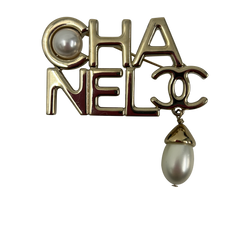 Chanel Broche, Perles Plaque, CC, Plata, A21, DB,3*