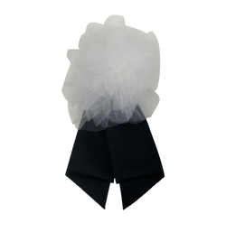 Chanel Broche, Tul/Saten, Blanco/Negro, 3