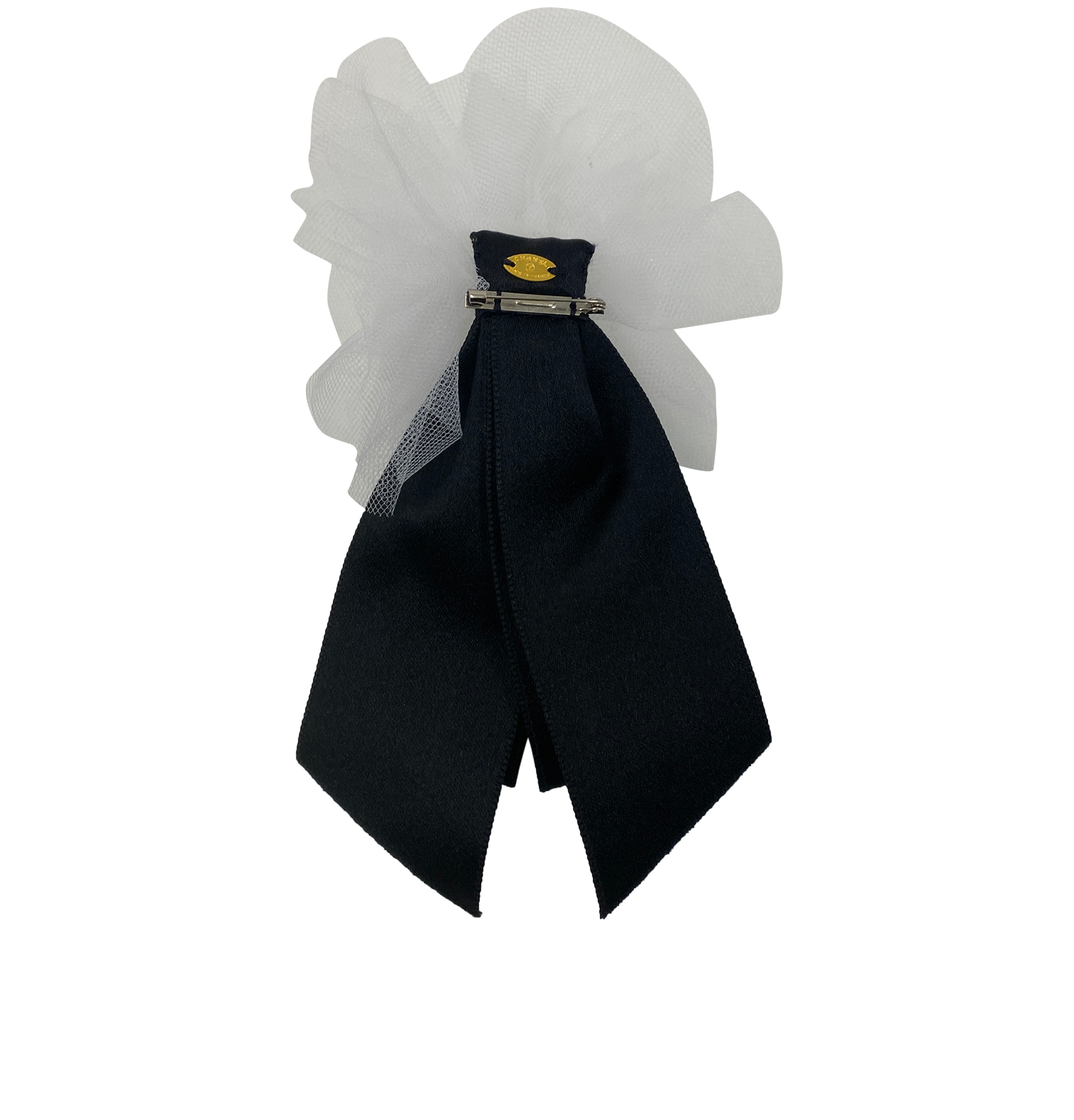 Chanel Broche, 165&euro;, Accesorios, Blanco/Negro, Malla - Tul/Seda - Satén, Vista trasera