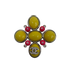 Chanel Broche, 420&euro;, Accesorios, Amarillo/Plata/Rosa, Metal - Plateado, Vista frontal