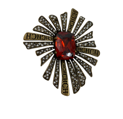 Carolina Herrera Brooch, Piedra, Roja, Box