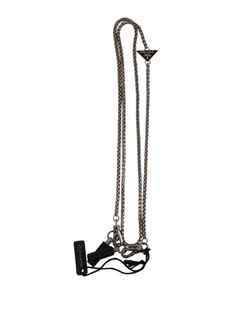Prada Collar Triangulo, Metal, Plata,4