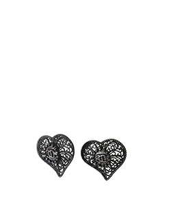 Chanel Pendientes de corazon, Metal, Caja, BIS-A., 3